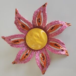 Vintage Art C Flower Brooch